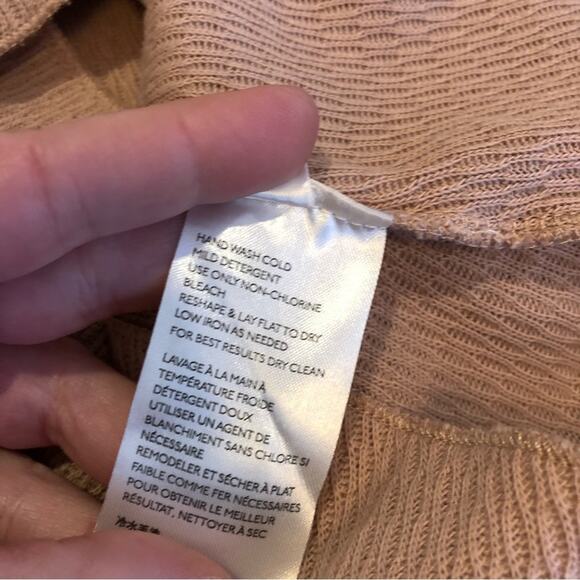 We the Free blush thermal knit top with knit balloon sleeves size Large - Picture 8 of 14